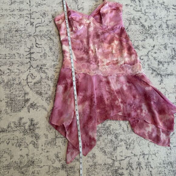 Wild Fable Fairy Asymmetrical Slip Dress Pink Size Small Lace Trim Y2K Whimsical - Picture 5 of 8